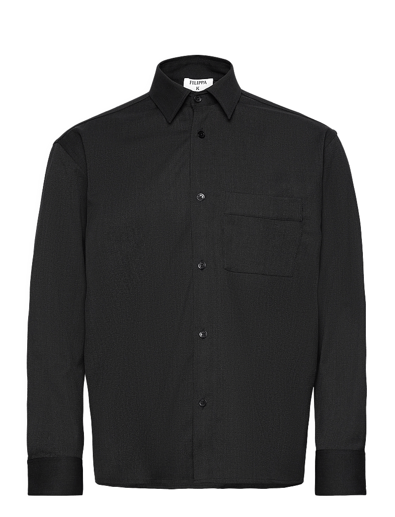 Filippa K - Boxy Wool Twill Shirt - casual skjortor - anthracite - 0
