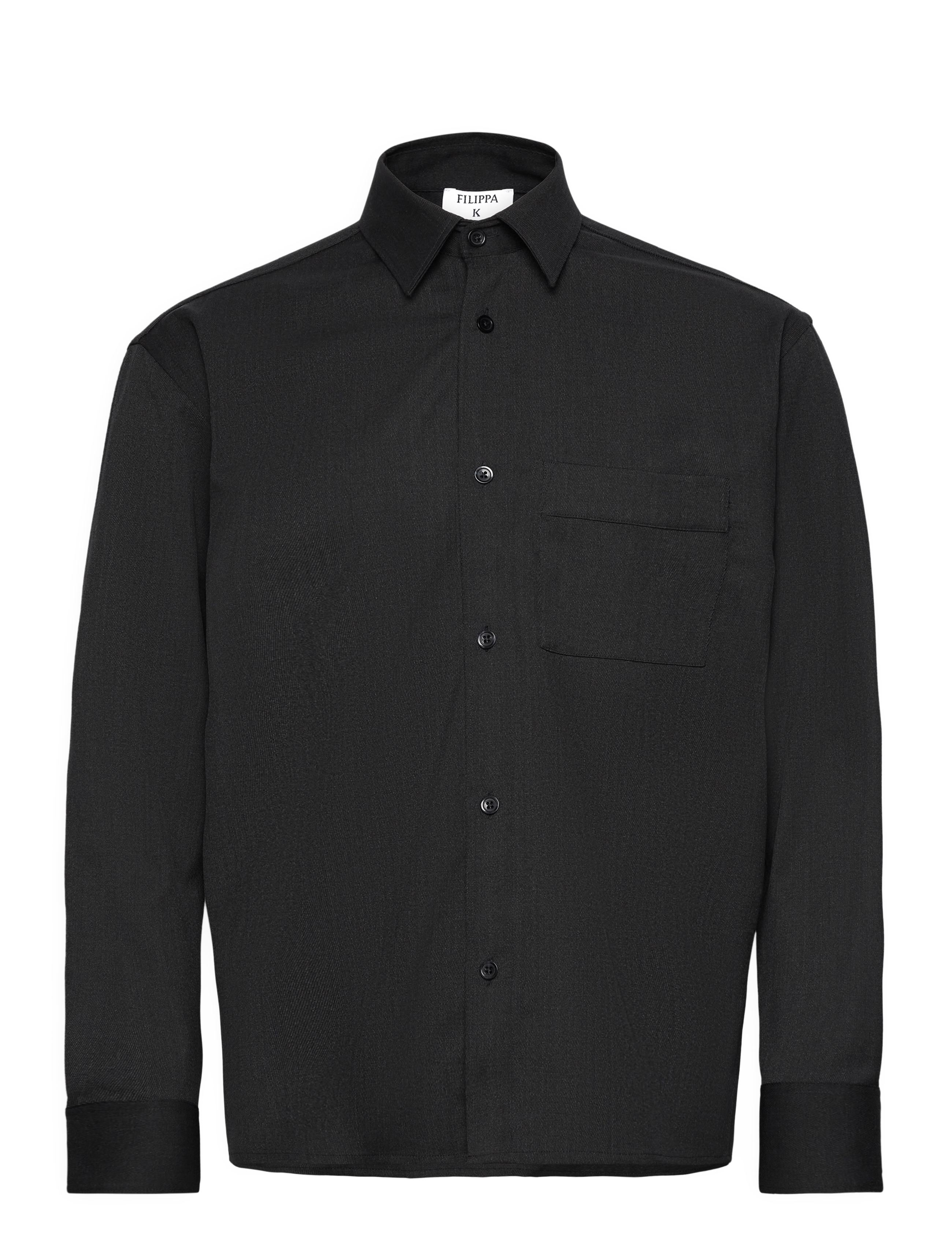 Filippa K Boxy Wool Twill Shirt - Kleidung - ANTHRACITE / black