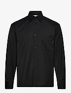 Wool Twill Shirt - BLACK