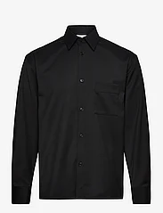 Filippa K - Wool Twill Shirt - podstawowe koszulki - black - 0