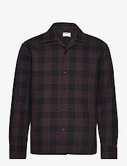 Filippa K - Waffle Check Resort Shirt - checkered shirts - dark choco - 0