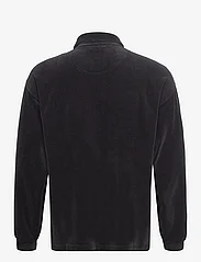 Filippa K - Velour Longsleeve Polo - polo shirts - black - 1