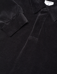 Filippa K - Velour Longsleeve Polo - polo shirts - black - 2
