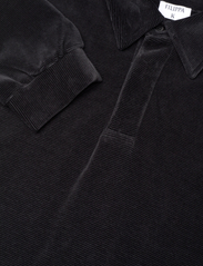 Filippa K - Velour Longsleeve Polo - długi rękaw - black - 2