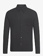 Waffle Jersey Shirt - BLACK