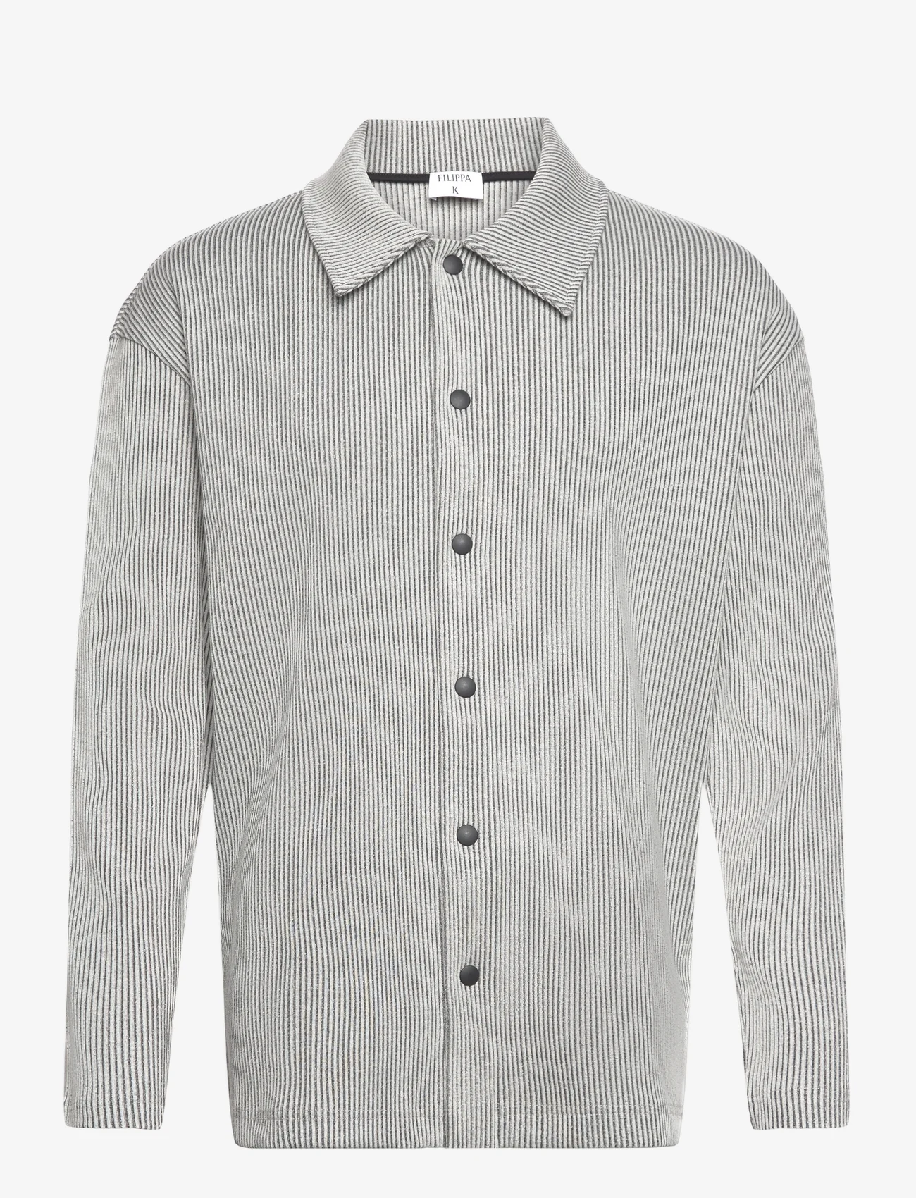 Filippa K - Heavy Rib Cardigan - megzti drabužiai - pearl grey - 0