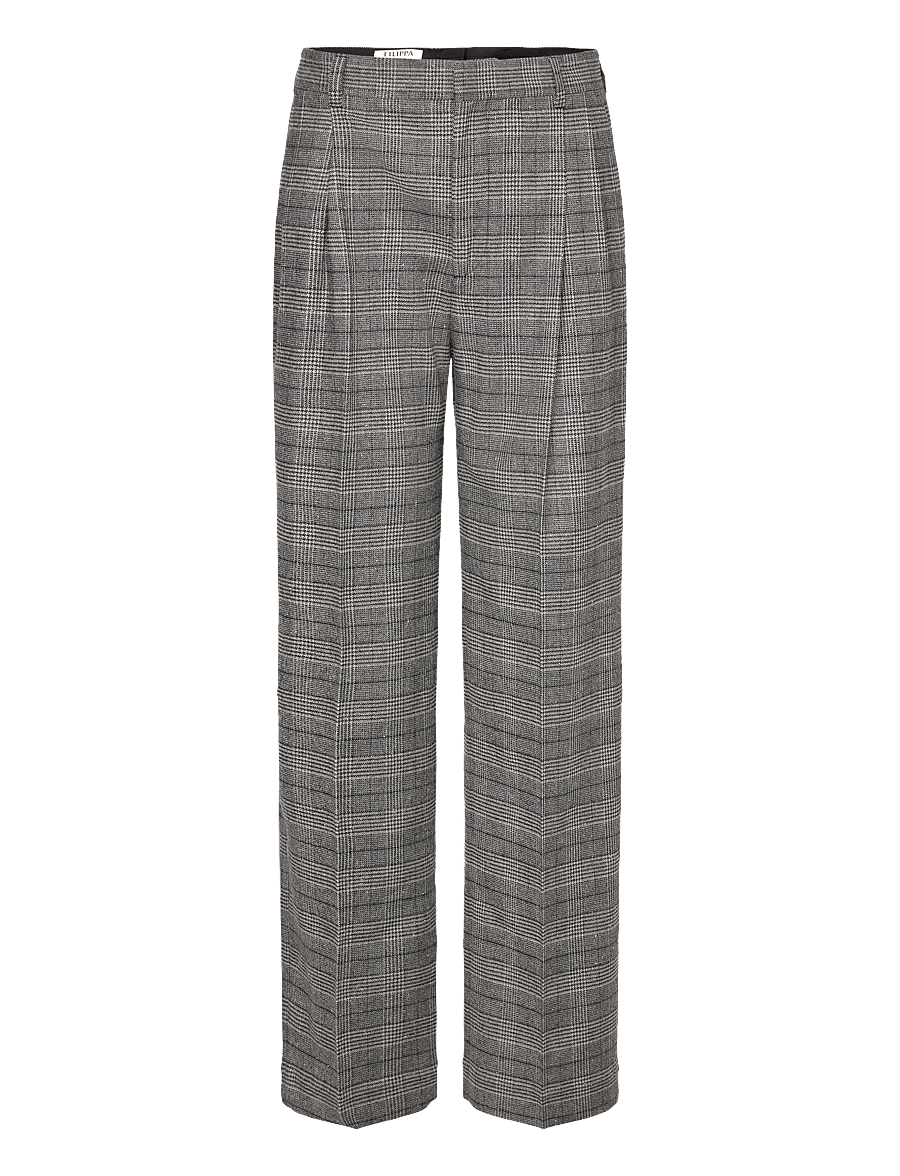 Filippa K - Pleated Trousers - hose mit geradem bein - grey check - 0