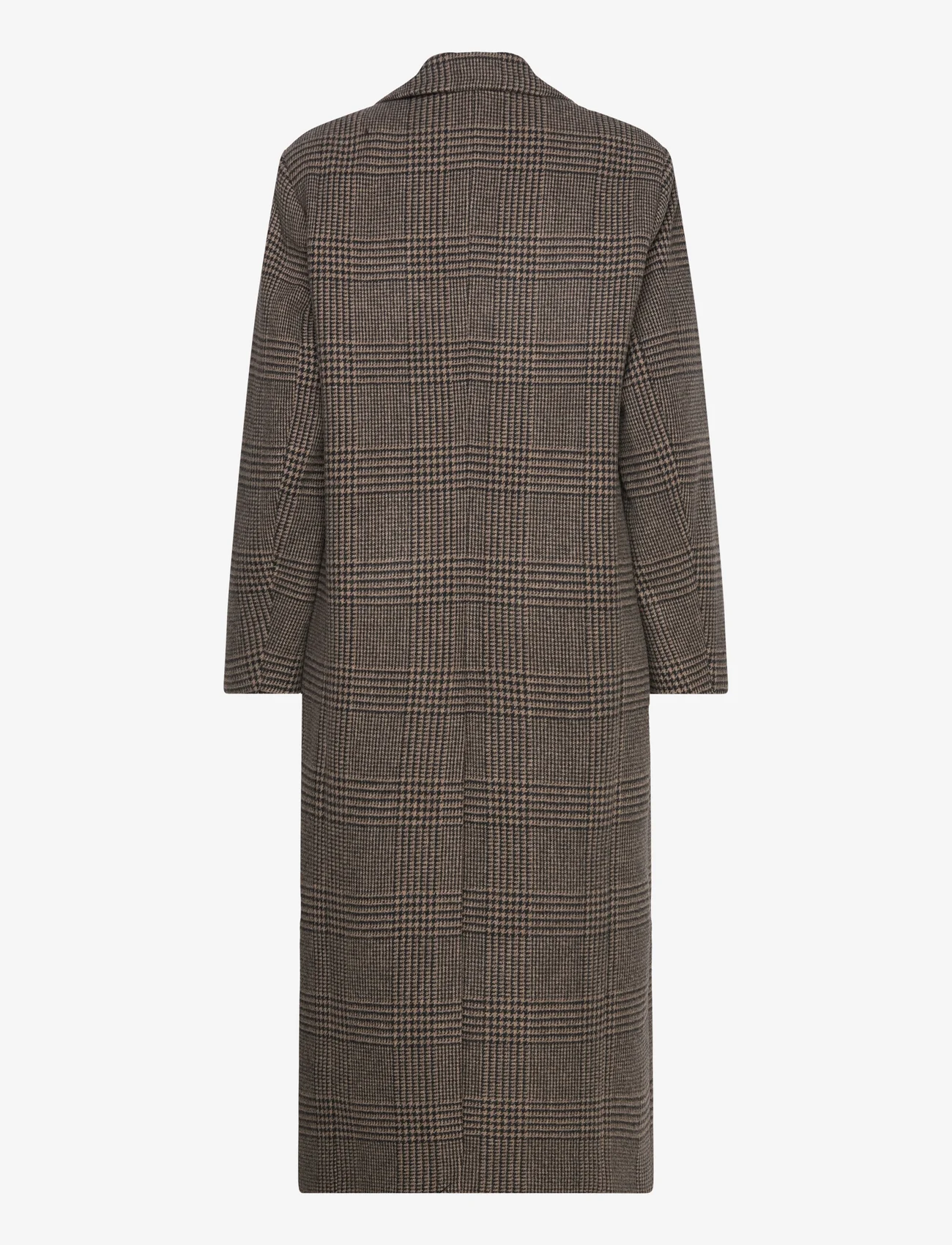 Filippa K - Tailored Check Coat - winter coats - camel/blac - 1
