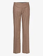 Bootcut Check Trousers - SAND BEIGE