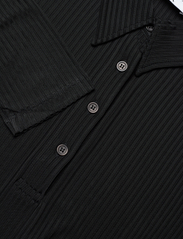 Filippa K - Jersey Rib Polo Dress - särkkleidid - black - 2