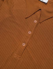 Filippa K - Jersey Rib Polo Dress - skjortekjoler - cinnamon b - 2