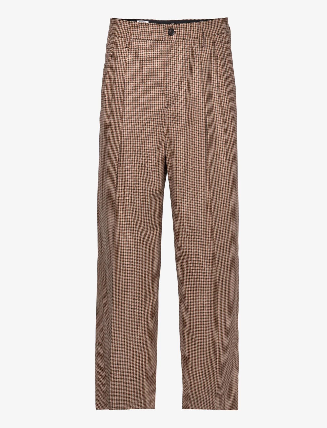 Filippa K - Wide Check Trousers - kostiumo kelnės - sand beige - 0