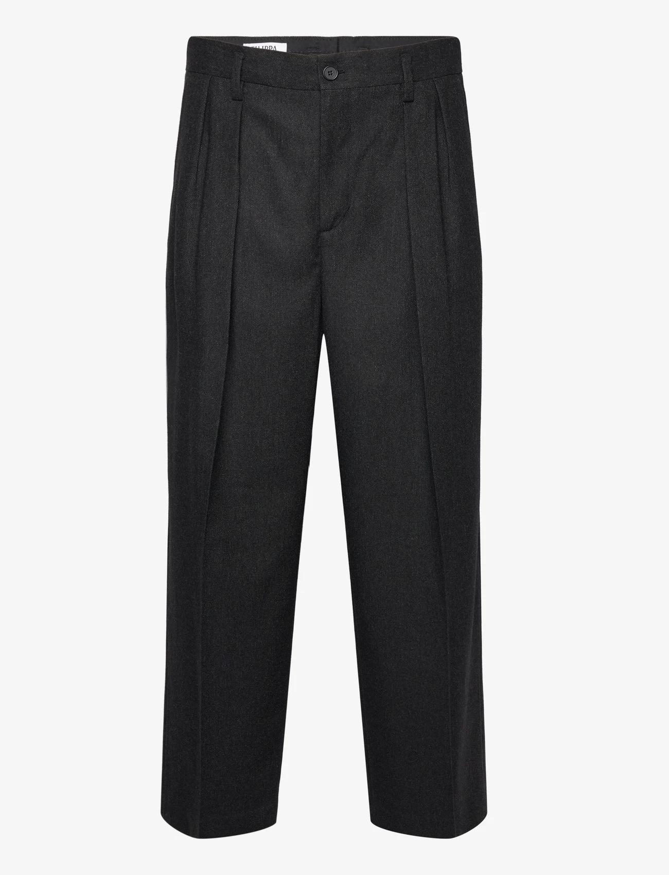Filippa K - Wide Flannel Trousers - kasdienio stiliaus kelnės - anthracite - 0