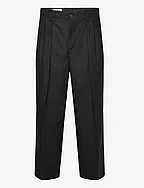 Wide Flannel Trousers - ANTHRACITE