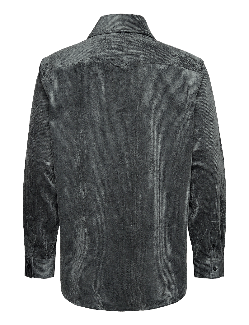Filippa K - Crushed Corduroy Zip Shirt - smoke gree - 1
