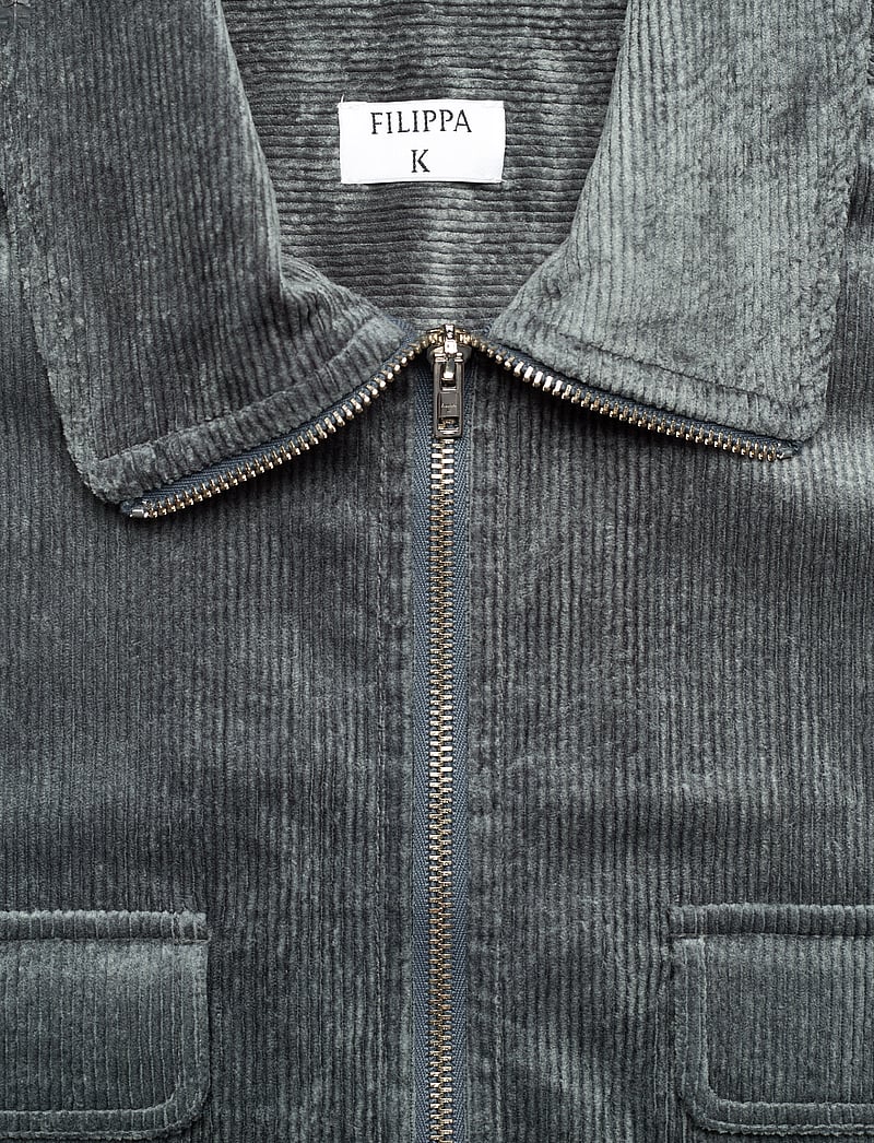 Filippa K - Crushed Corduroy Zip Shirt - smoke gree - 2