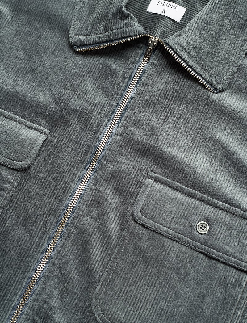 Filippa K - Crushed Corduroy Zip Shirt - smoke gree - 3