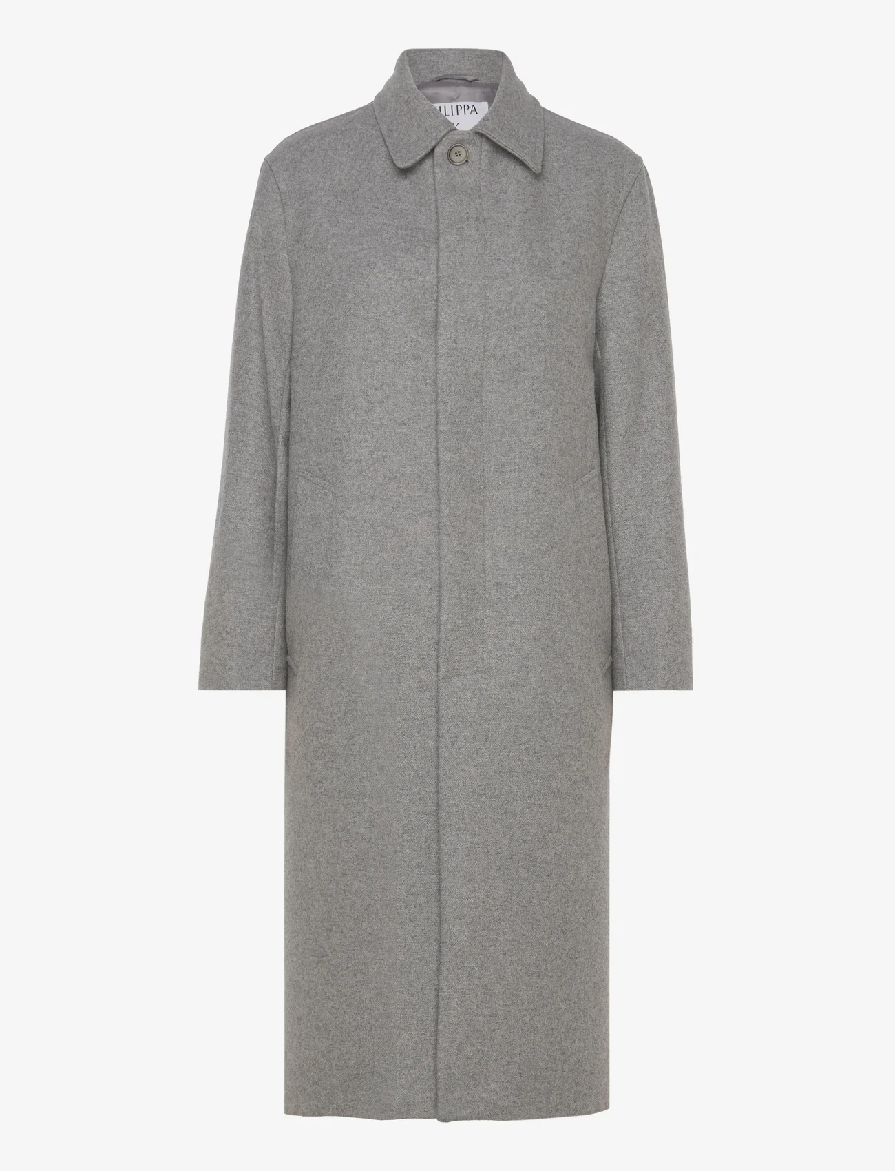 Filippa K - Wool Car Coat - winter coats - grey melan - 0
