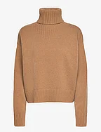 Wool Turtleneck Sweater - CAMEL