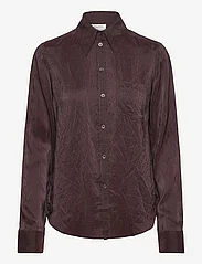 Filippa K - Crinkle Shirt - langermede bluser - dark choco - 0