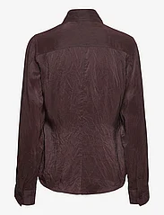 Filippa K - Crinkle Shirt - langermede bluser - dark choco - 1