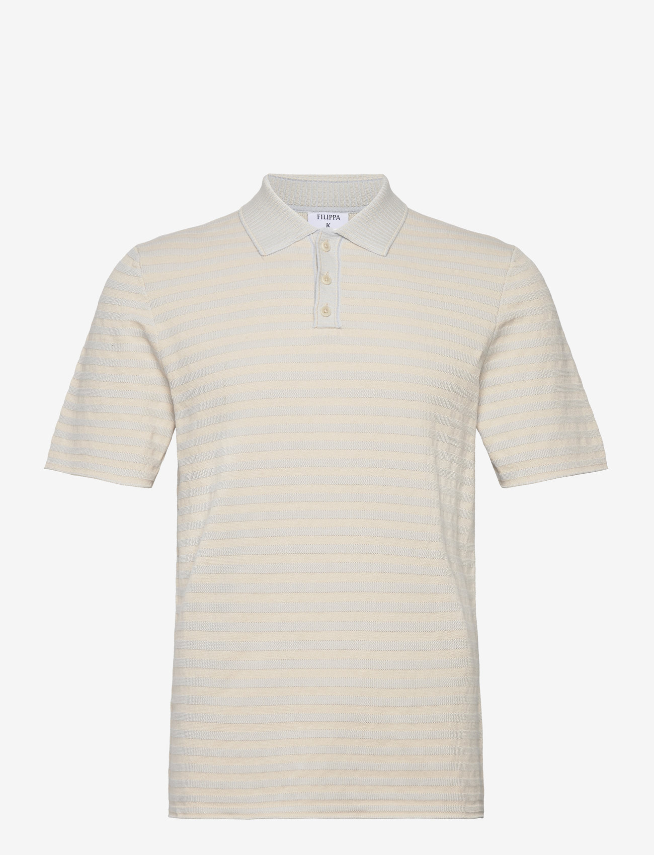 Filippa K - Knitted Polo Sweater - blue/beige - 0
