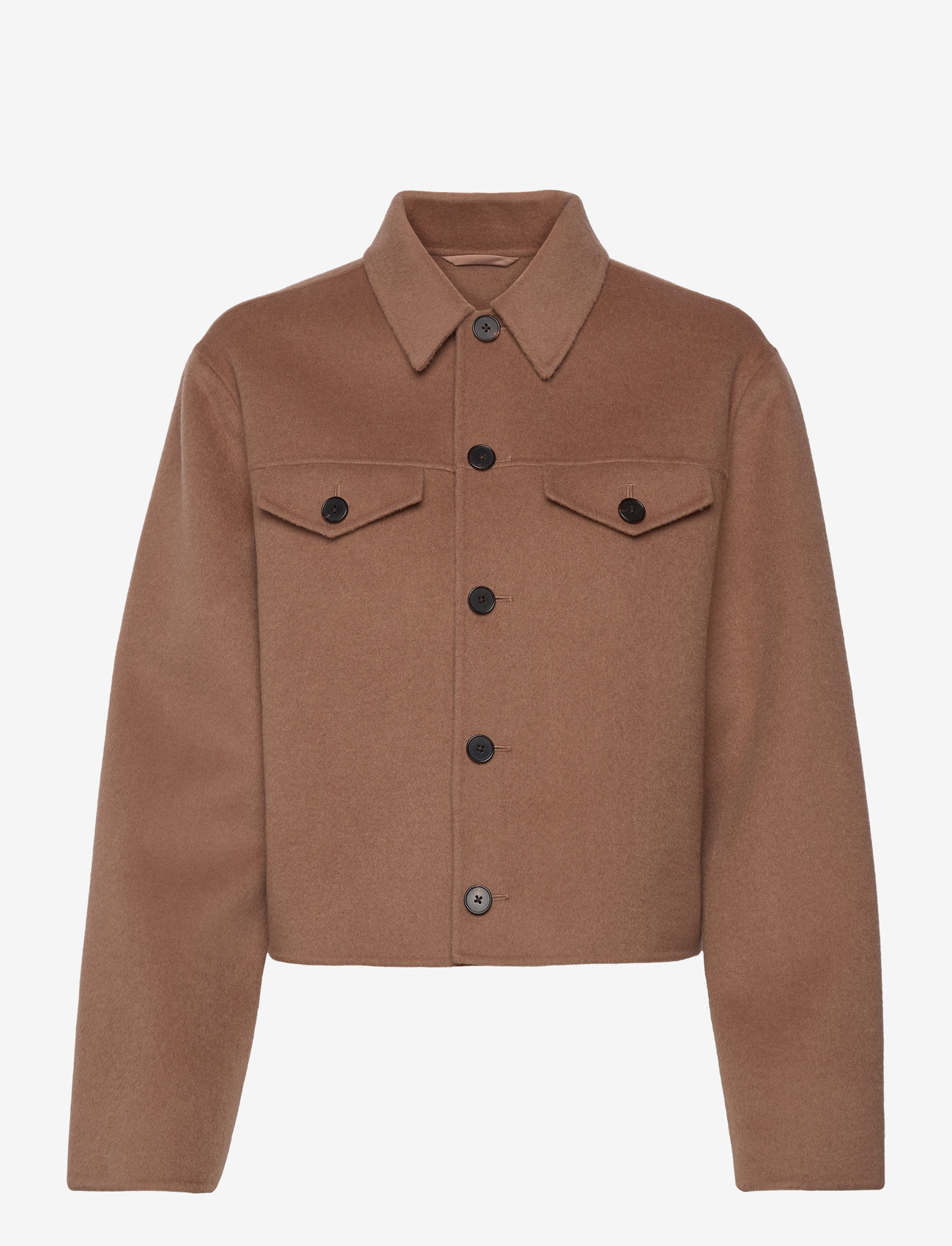 ジャケット・アウター WOOL CASHMERE SHORT COAT Wool Cashmere Short Coat in Dark Chocolate