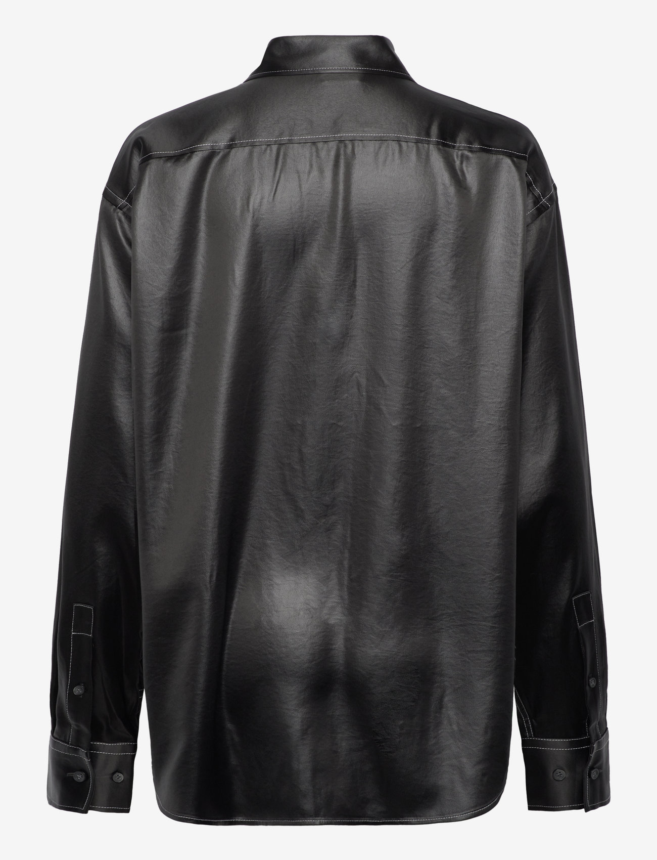 Filippa K - Glossy Shirt - pikkade varrukatega särgid - dark oak - 1