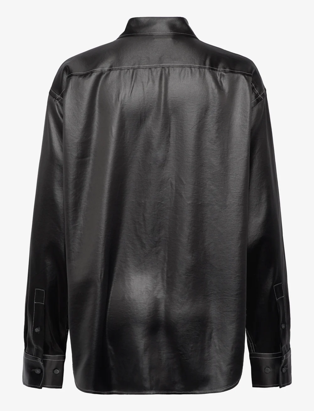 Filippa K - Glossy Shirt - långärmade skjortor - dark oak - 1