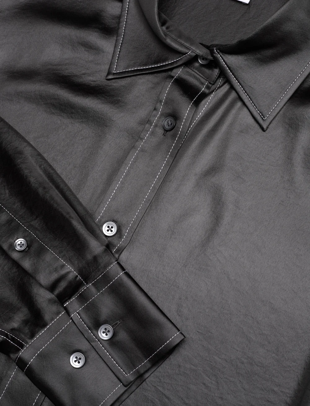 Filippa K - Glossy Shirt - långärmade skjortor - dark oak - 2