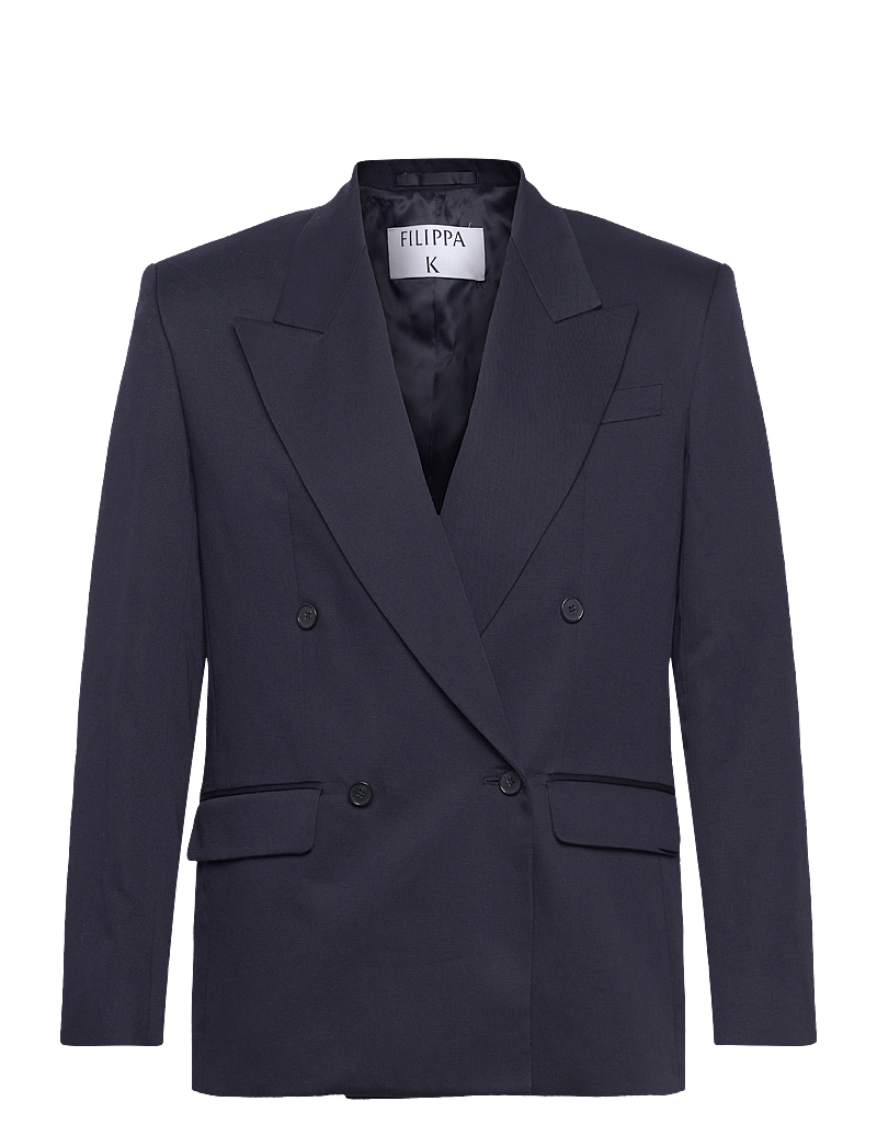 Filippa K - Boxy Linen Blazer - marynarki jednorzędowe - navy - 0
