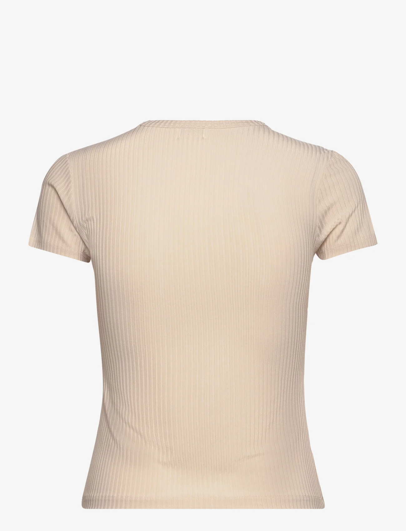 Filippa K - High V Neck Tee - t-shirts - light beig - 1
