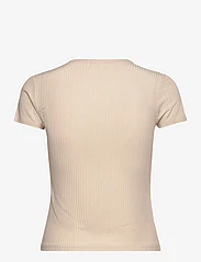 Filippa K - High V Neck Tee - t-shirts - light beig - 1