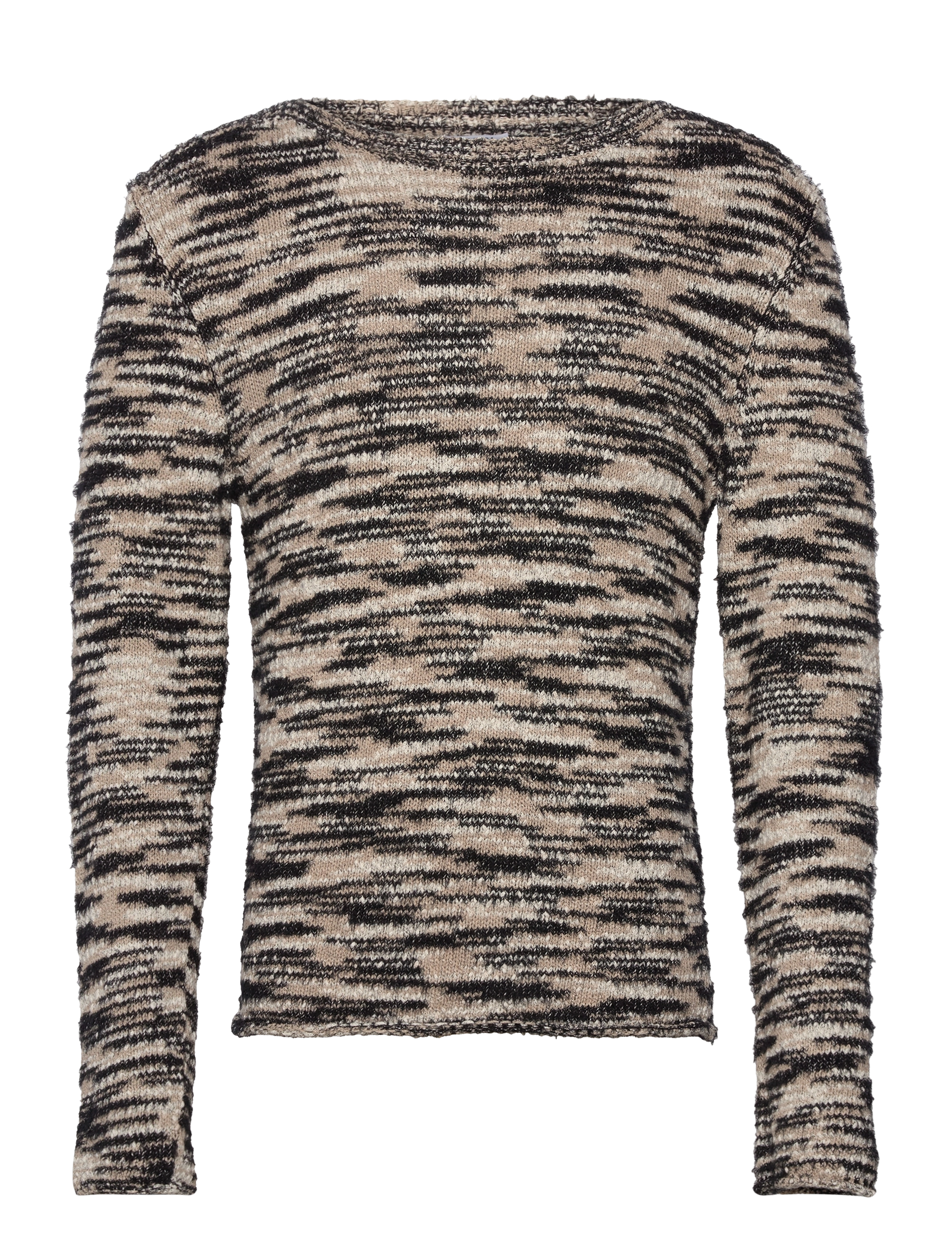 Filippa K Boatneck Sweater - Pullover - BEIGE JAQU / black