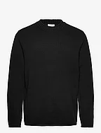 Rolled Hem Sweater - BLACK