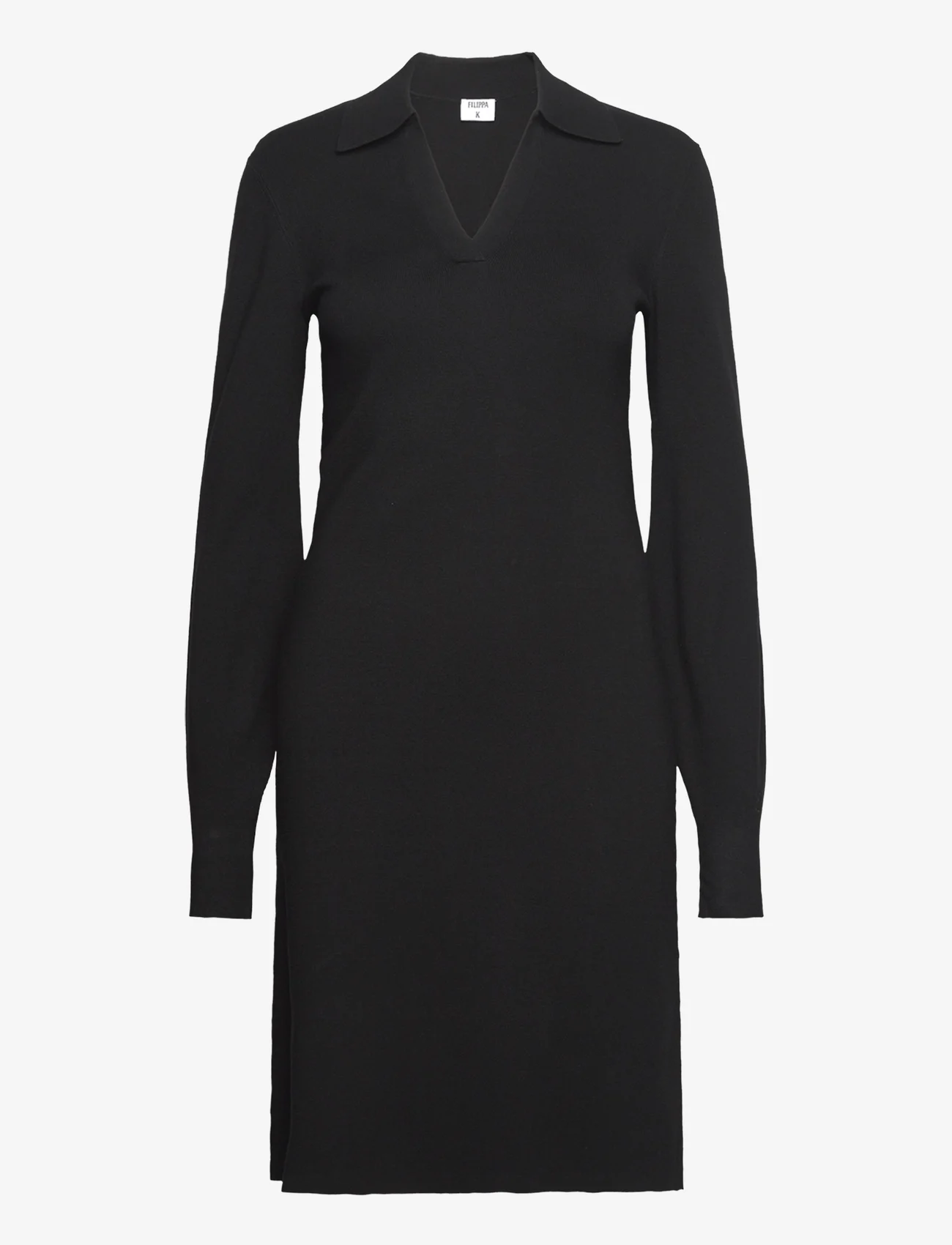 Filippa K - Knit Polo Dress - midi dresses - black - 0