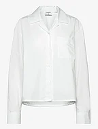 Cropped Poplin Shirt - WHITE