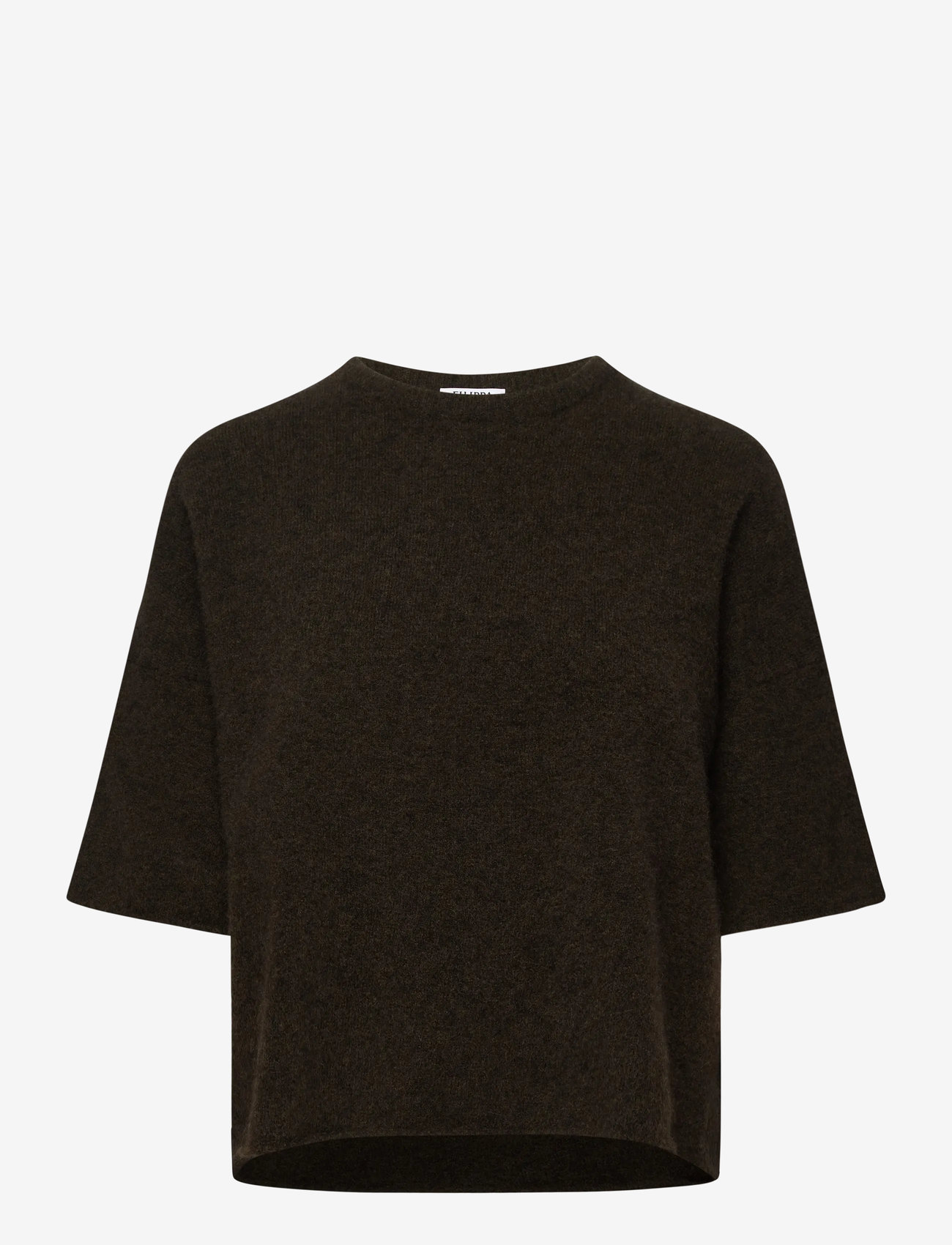 Filippa K - Wool Yak Tee - tröjor - dark khaki green - 0