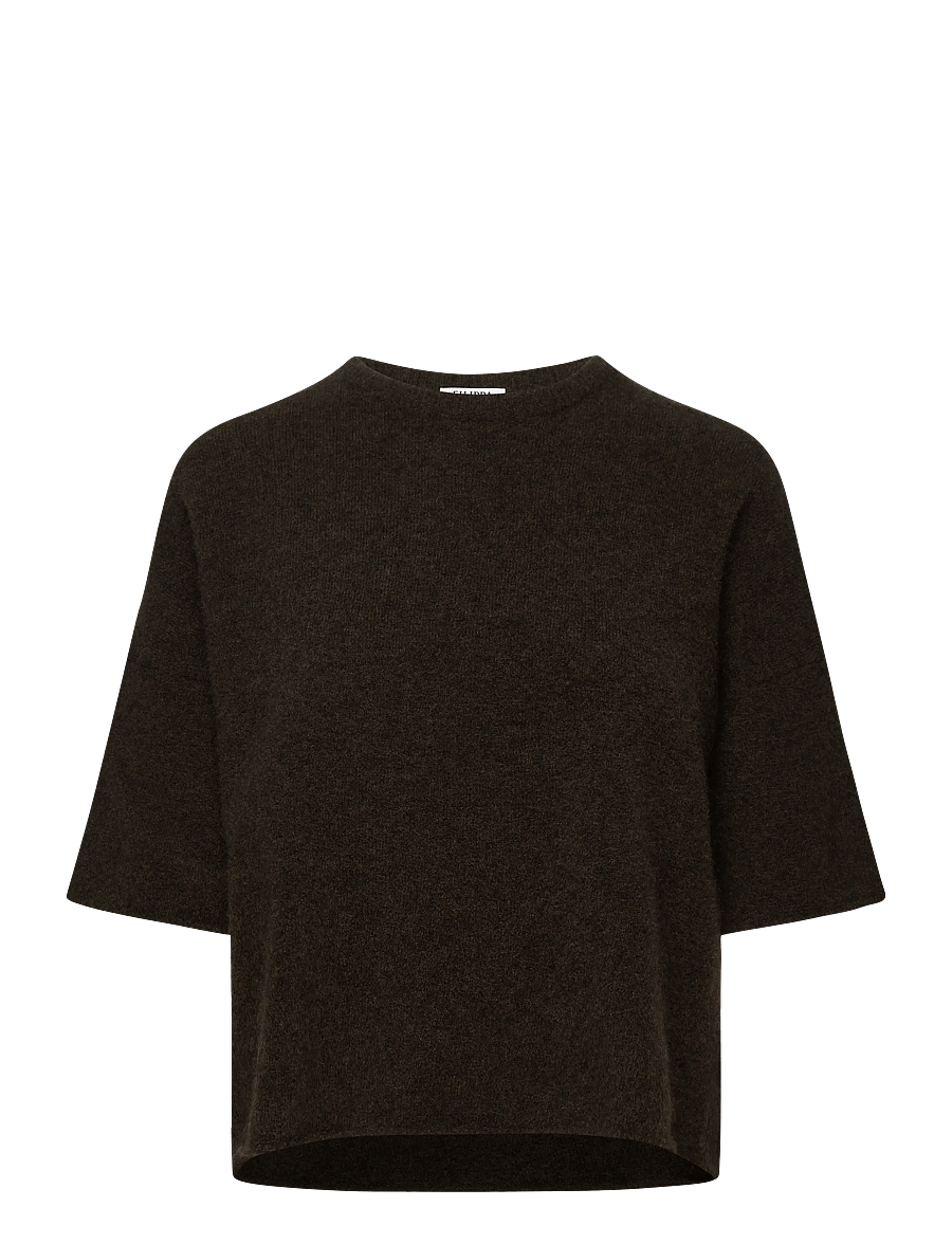 Filippa K - Wool Yak Tee - tröjor - dark khaki green - 0
