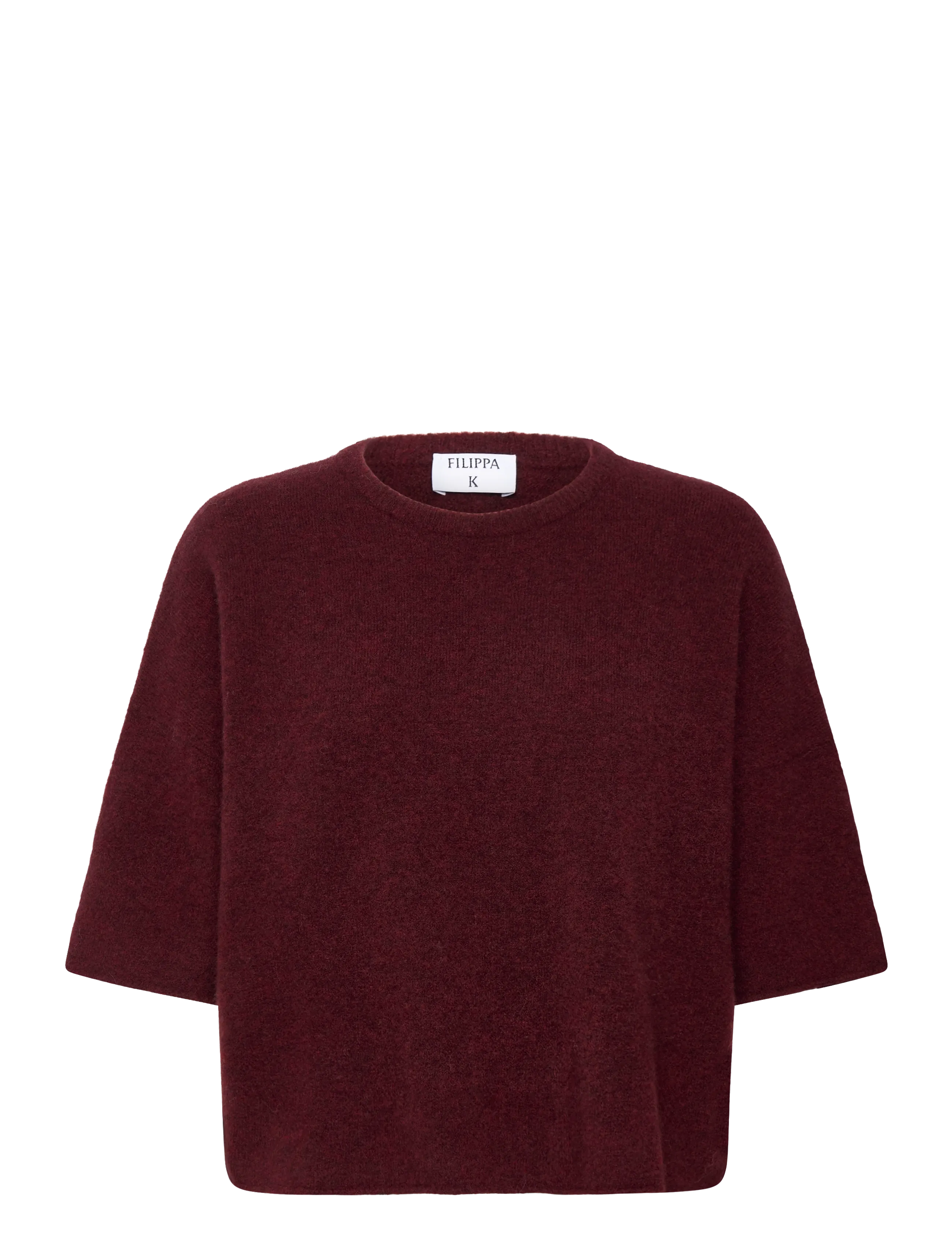 Filippa K Wool Yak Tee - Filippa K - MAHOGANY RED / burgundy