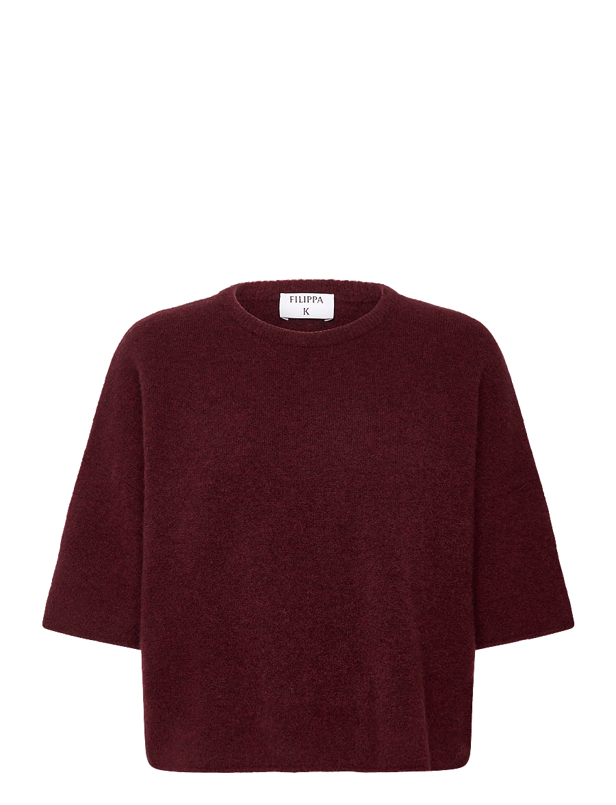 Filippa K - Wool Yak Tee - trøjer - mahogany red - 0