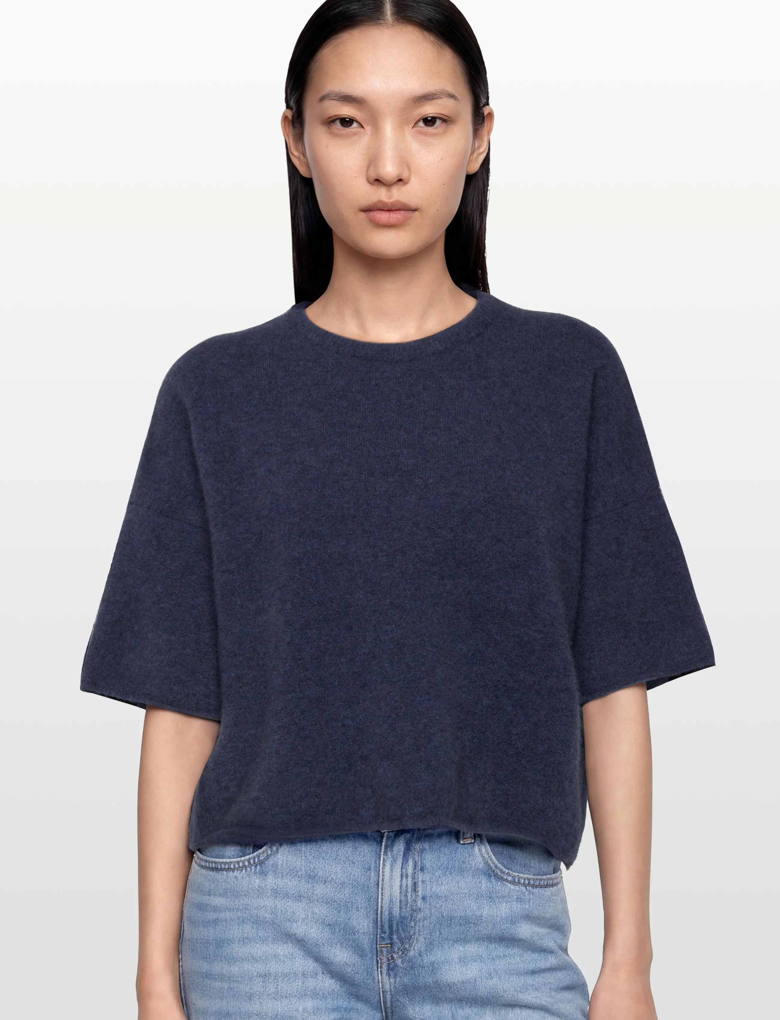 Filippa K - Wool Yak Tee - trøjer - night teal - 3