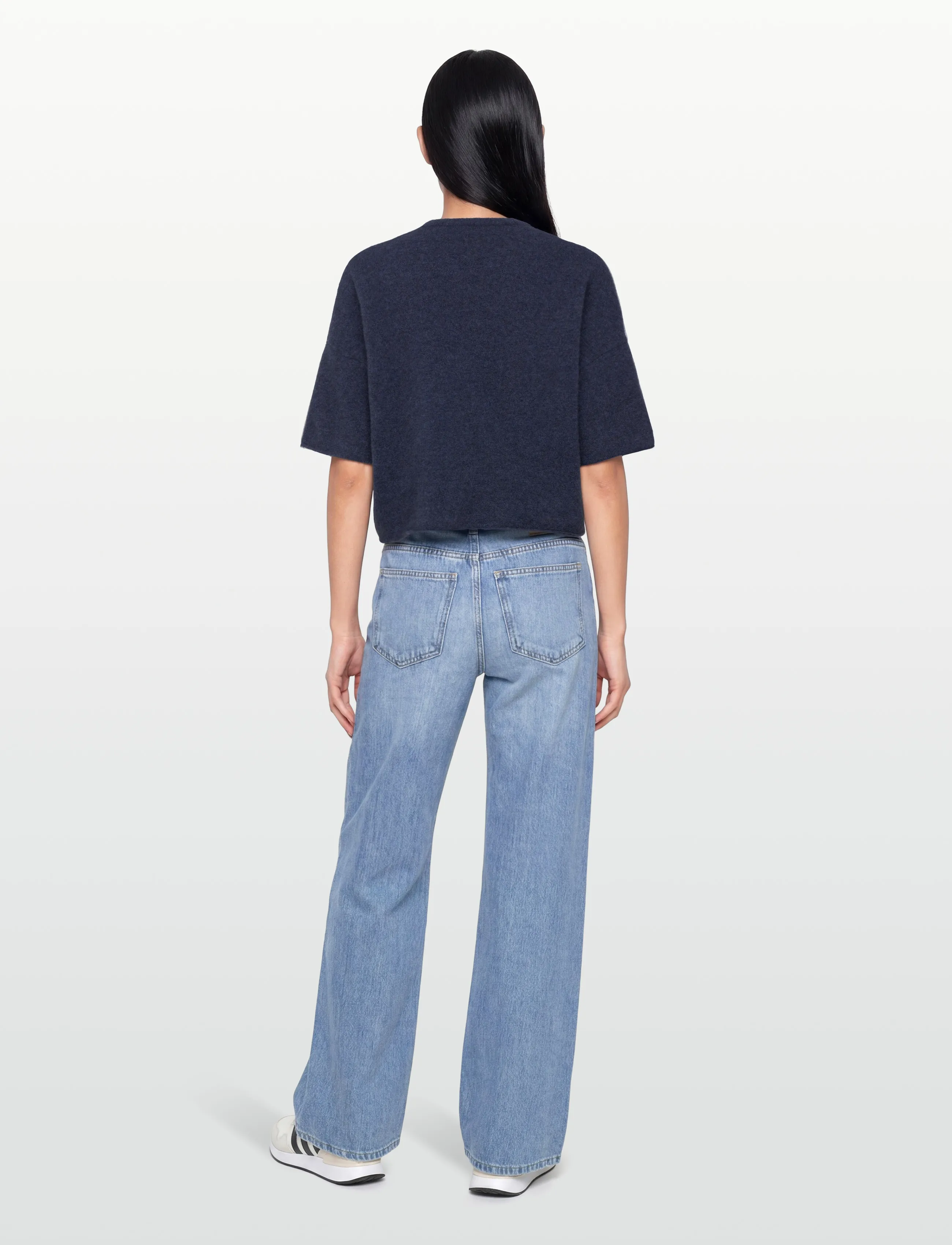 Filippa K - Wool Yak Tee - trøjer - night teal - 4