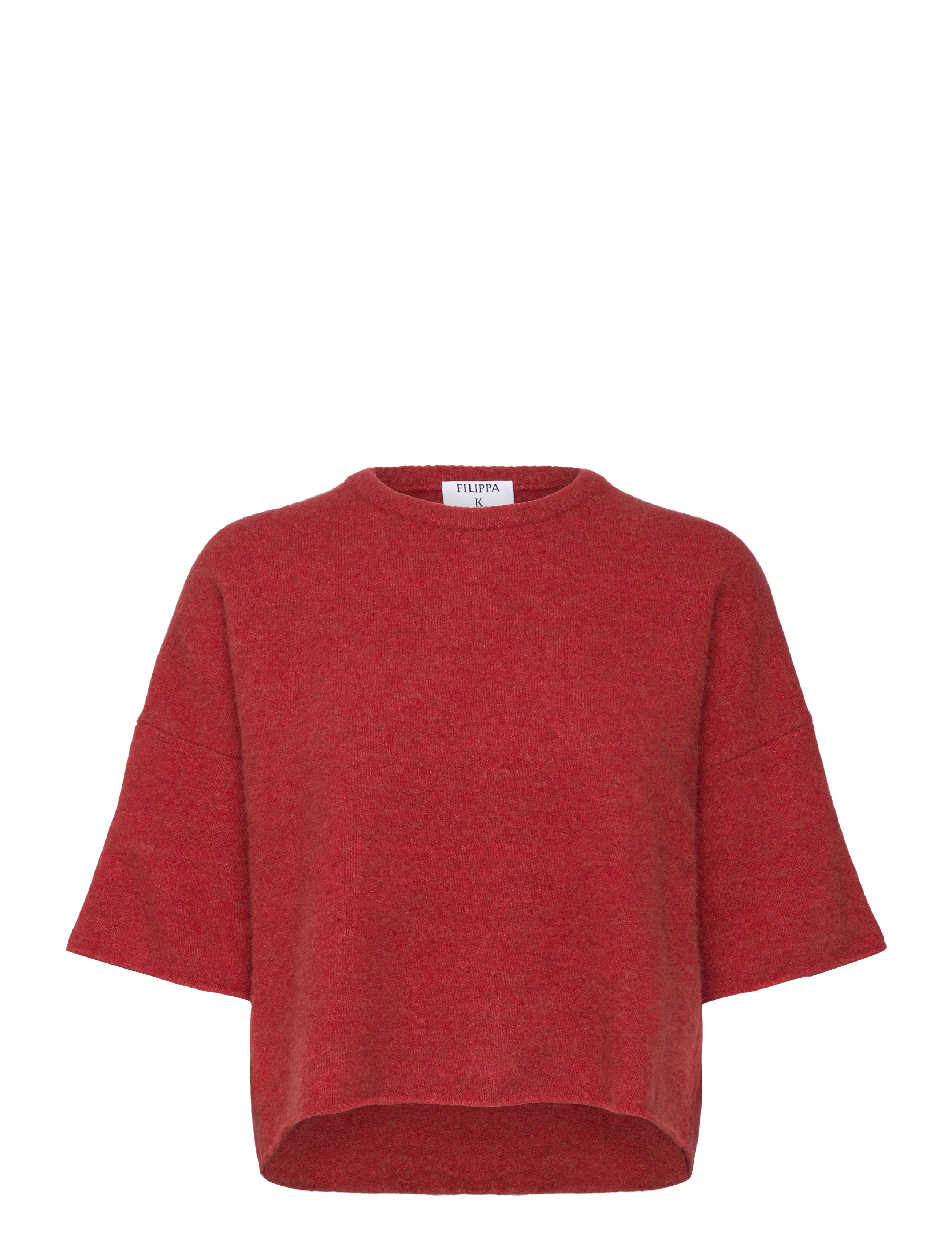 Filippa K Wool Yak Tee - Striktrøjer - RED CURRANT / red