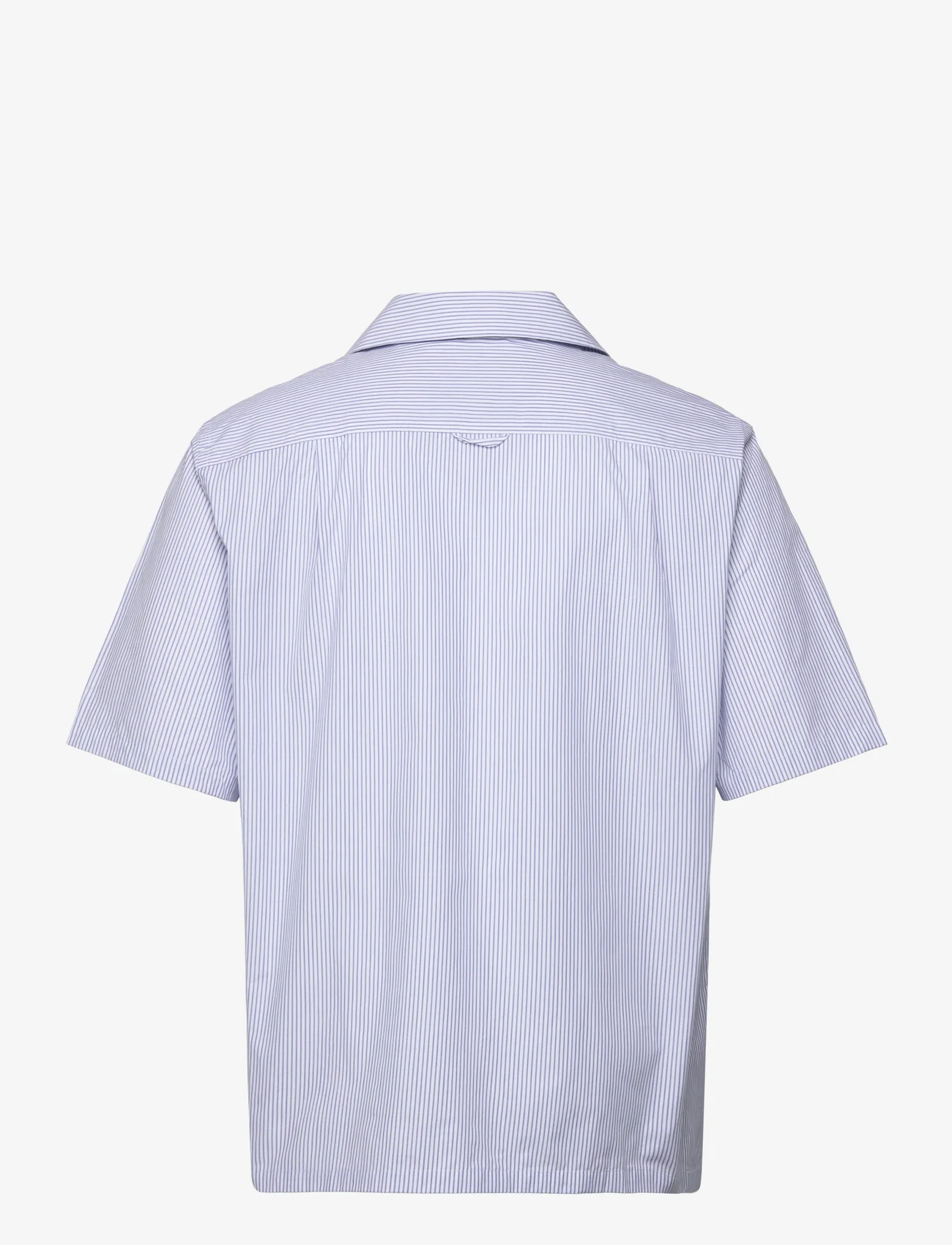 Filippa K - Striped Short Sleeve Shirt - podstawowe koszulki - blue strip - 1