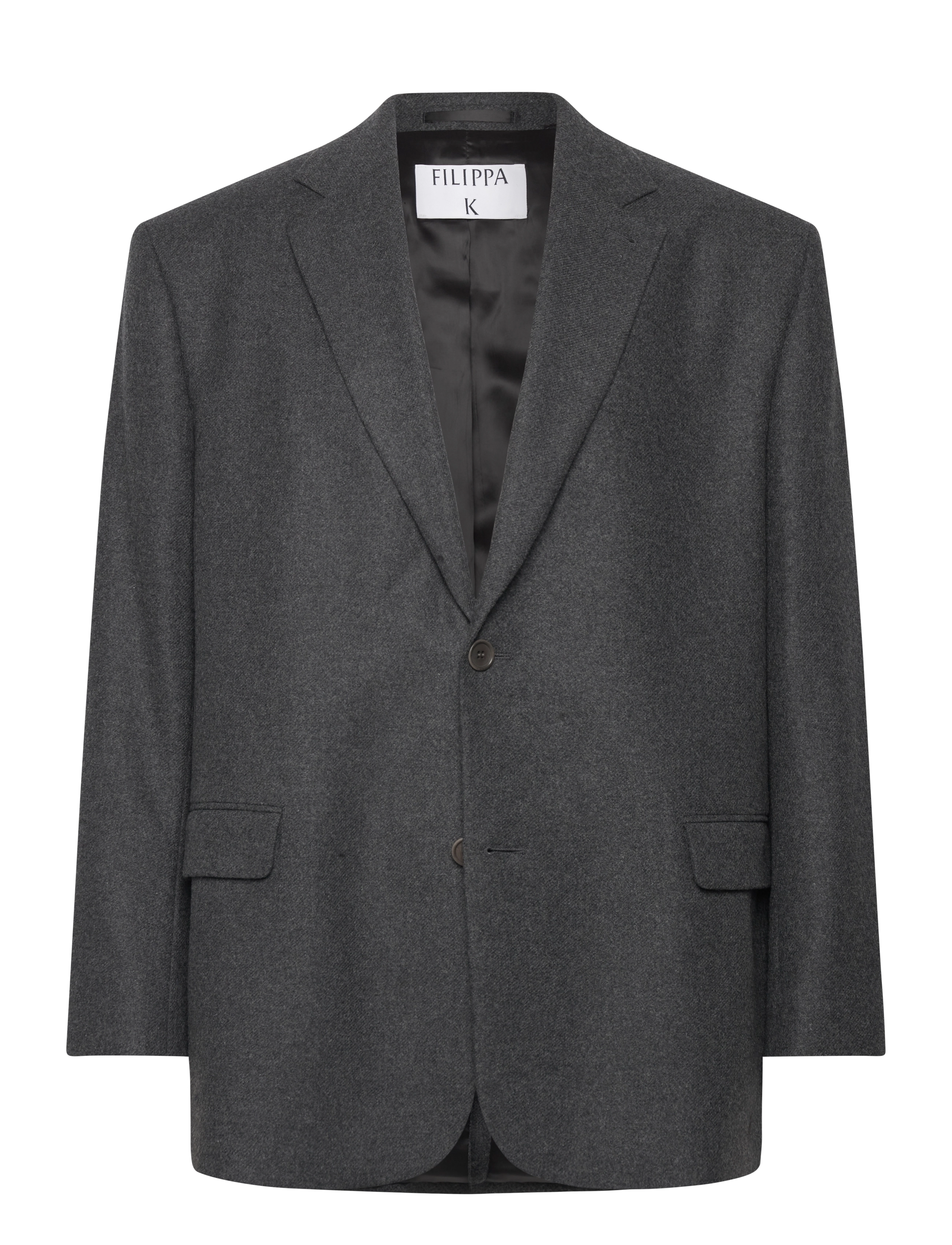 Oversized Brushed Wool Blazer - ANTHRACITE
