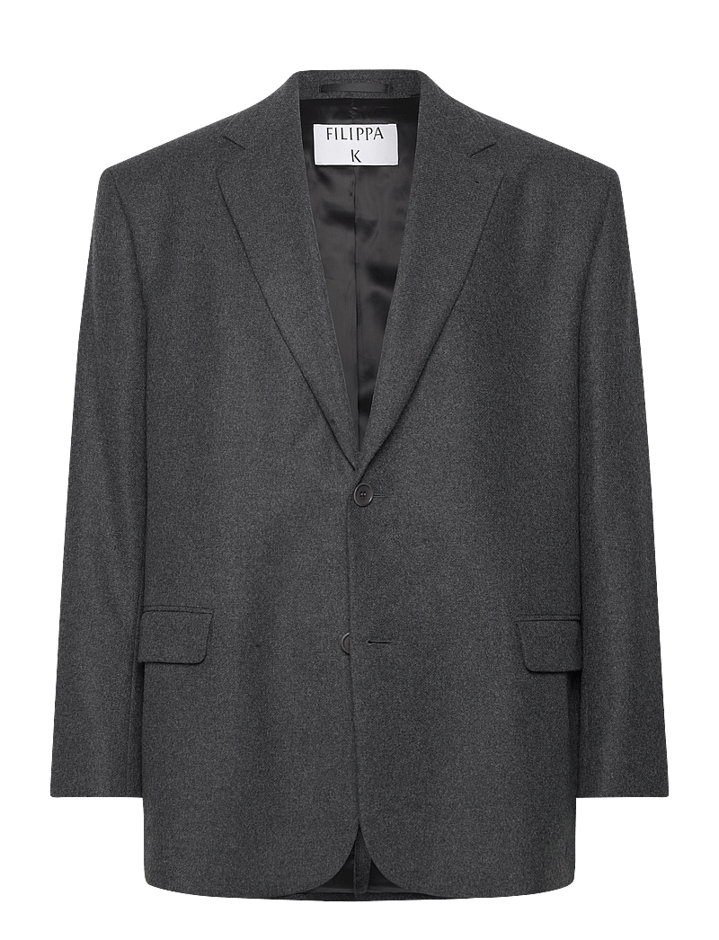 Filippa K - Oversized Brushed Wool Blazer - enkelknäppta kavajer - anthracite - 0
