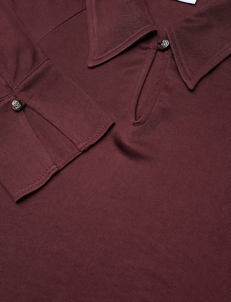 Filippa K - Glossy Jersey Shirt - langærmede bluser - mahogany b - 2