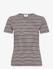 Filippa K - Striped Tee - t-shirts - dark oak/w - 0