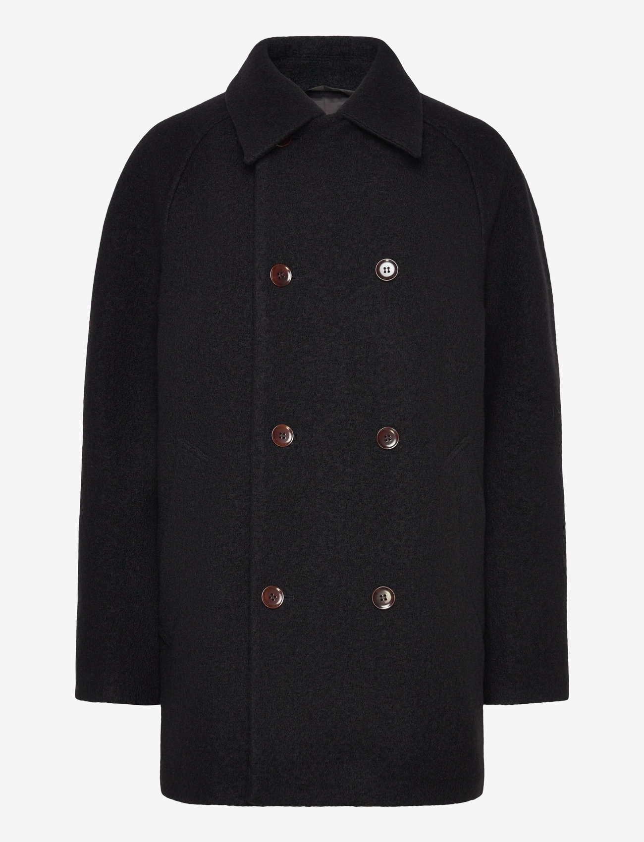 Filippa K - Double Breasted Boiled Wool Ja - black - 0